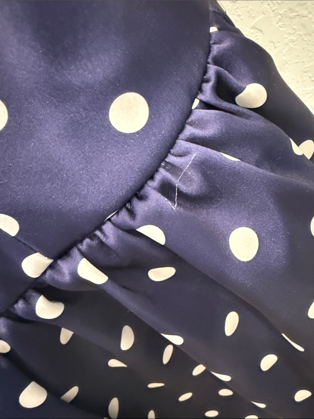 Self-Portrait Navy and White Polka Dot Strapless Midi Dress - Picture 9 of 11
